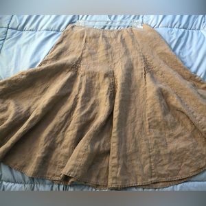 Garnet Hill Linen Fit and Flair Skirt